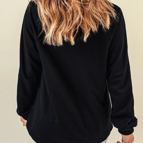 Baby its cold outside Black Snowflake Pullover Sweatshirt - Picture 2 of 5